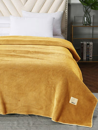 URBAN DREAM FASHION WAFFLE SOLID MUSTARD BLANKET