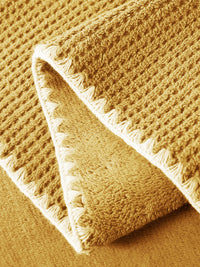 URBAN DREAM FASHION WAFFLE SOLID MUSTARD BLANKET