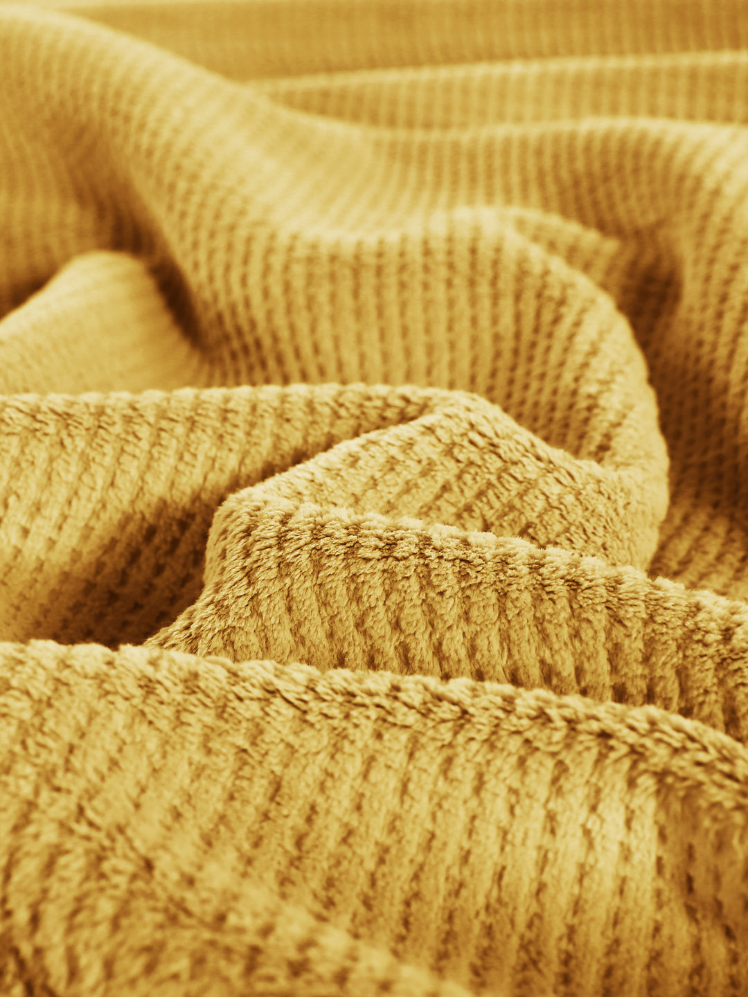 URBAN DREAM FASHION WAFFLE SOLID MUSTARD BLANKET