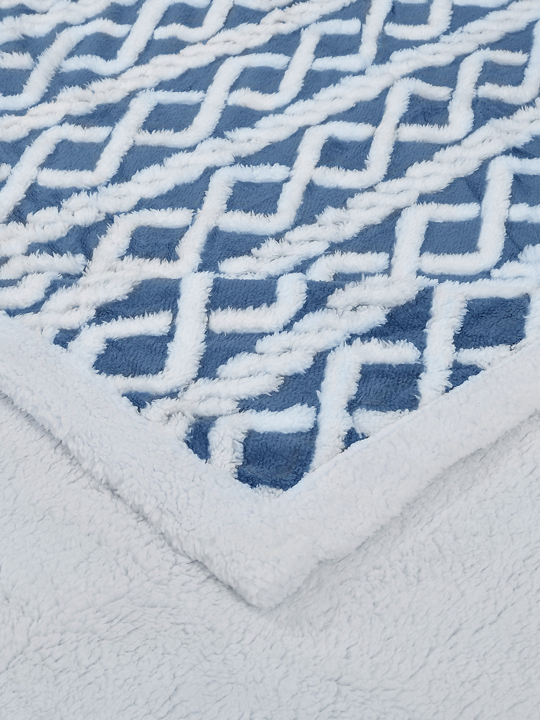 URBAN DREAM FASHION GEOMETRIC SOLID BLUE BLANKET