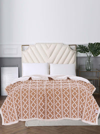 URBAN DREAM FASHION GEOMETRIC SOLID BROWN BLANKET