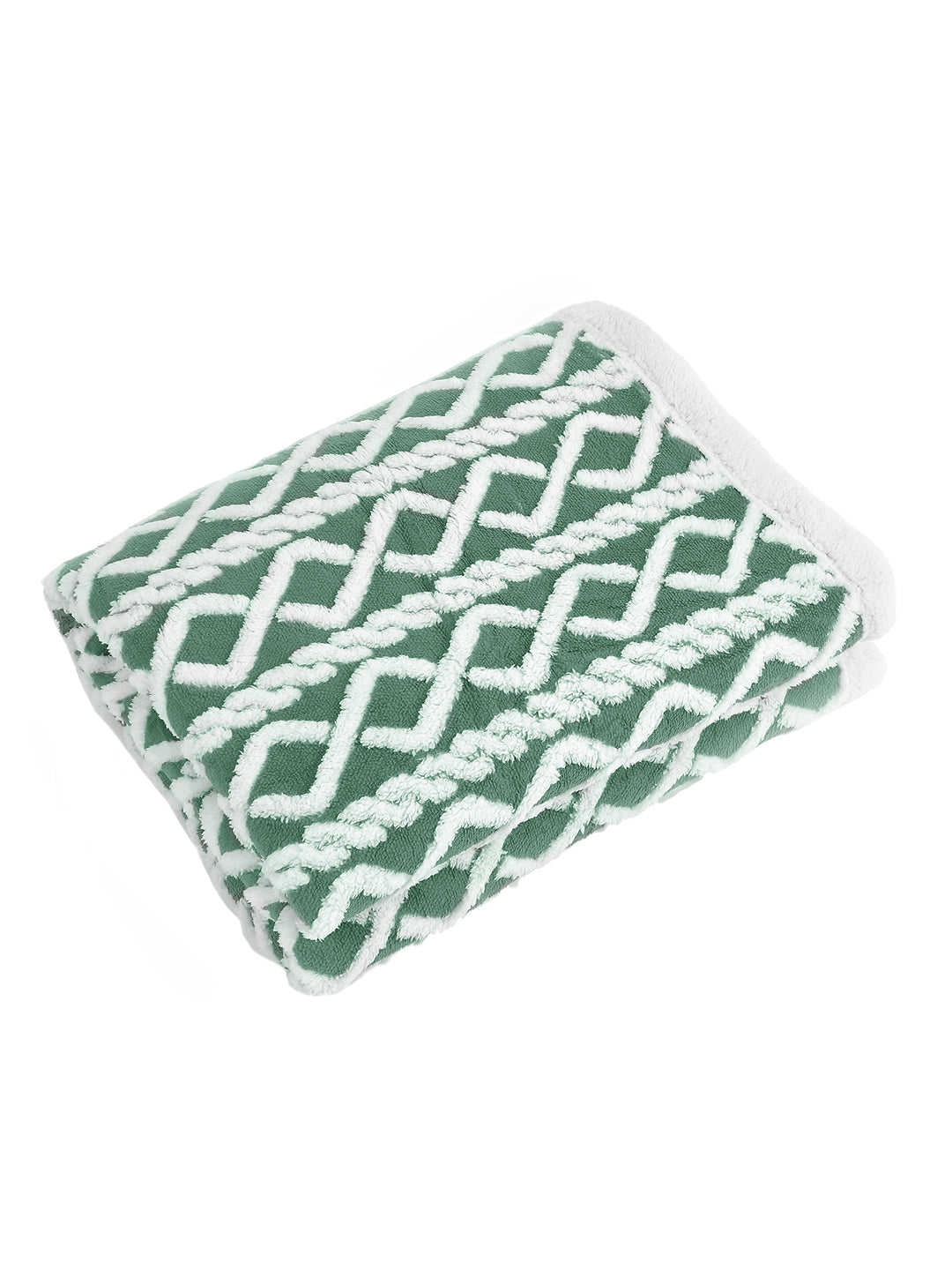 URBAN DREAM FASHION GEOMETRIC SOLID GREEN BLANKET