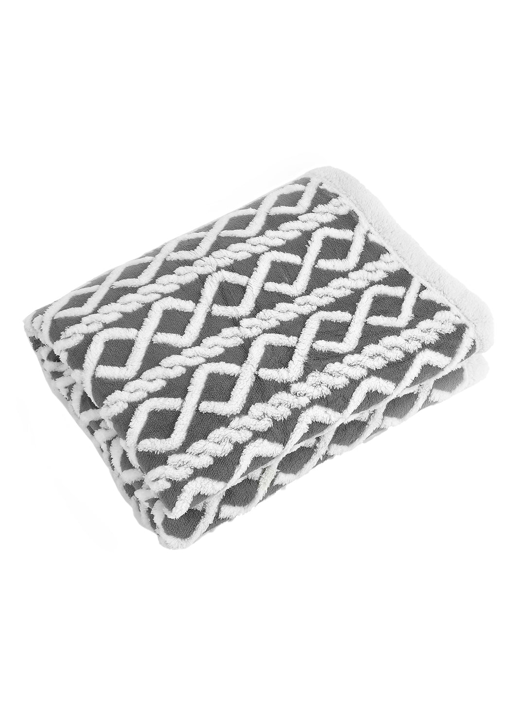 URBAN DREAM FASHION GEOMETRIC SOLID GREY BLANKET