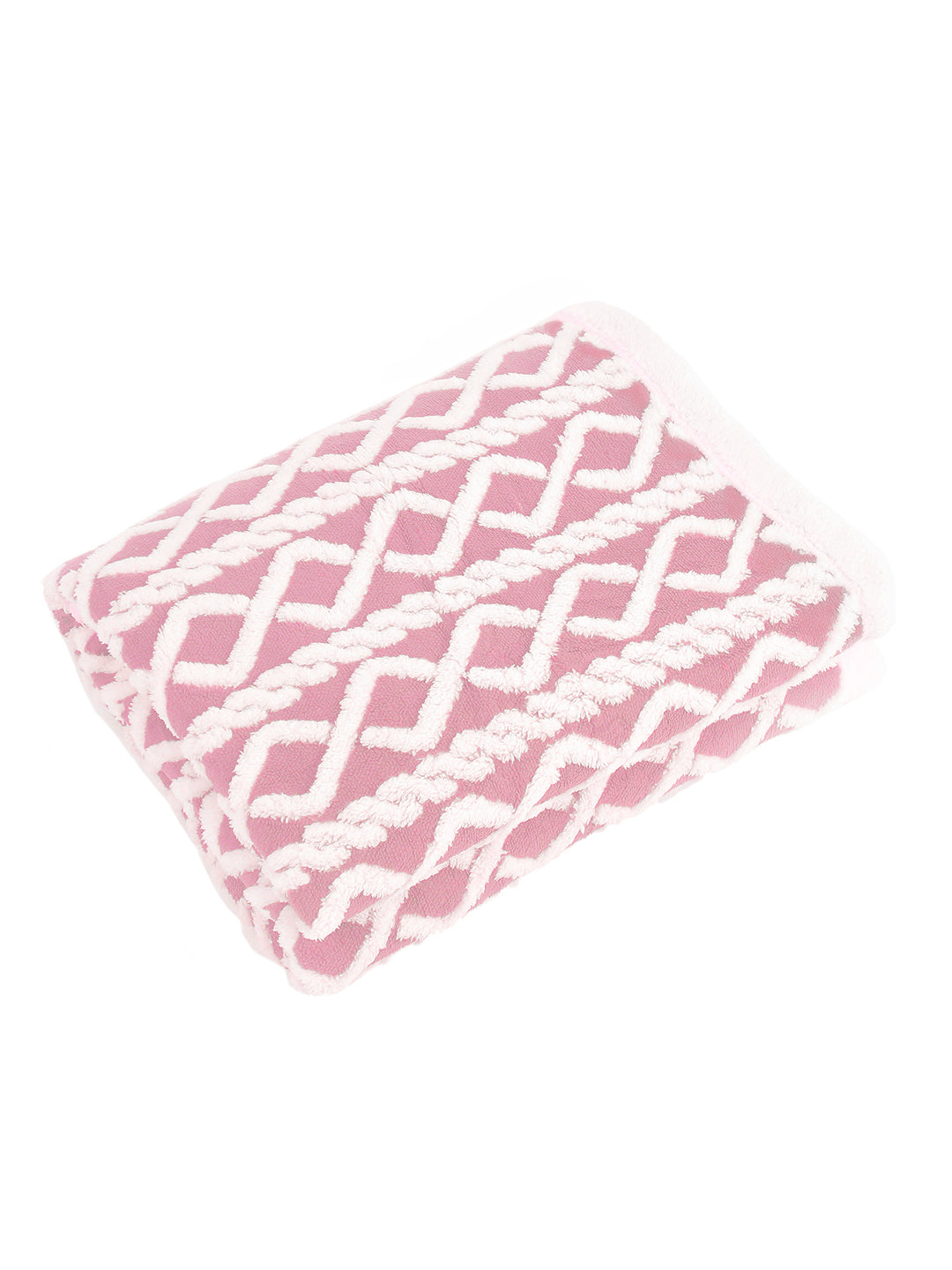 URBAN DREAM FASHION GEOMETRIC SOLID PINK BLANKET