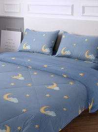 URBAN DREAM KIDS MOON AND STAR PRINT GREY AND YELLOW 4 PC. BEDDING SET