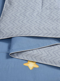 URBAN DREAM KIDS MOON AND STAR PRINT GREY AND YELLOW 4 PC. BEDDING SET