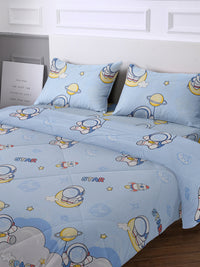 URBAN DREAM KIDS ABSTRACT ASTRONAUT PRINT BLUE AND YELLOW 4 PC. BEDDING SET