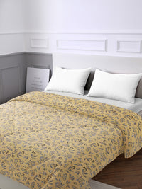 URBAN DREAM FASHION FLORAL PRINT YELLOW AND GREY COMFORTER