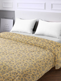 URBAN DREAM FASHION FLORAL PRINT YELLOW AND GREY COMFORTER