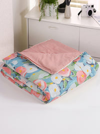 URBAN DREAM FASHION BRUSH STROKE FLORAL PRINT BLUE AND RED COMFORTER