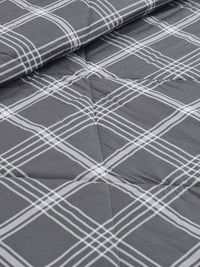 URBAN DREAM FASHION GEOMETRIC CHECK PRINT BLACK AND GREY COMFORTER