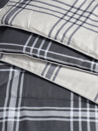 URBAN DREAM FASHION GEOMETRIC CHECK PRINT BLACK AND GREY COMFORTER