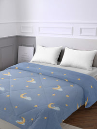 URBAN DREAM KIDS MOON AND STAR PRINT GREY AND YELLOW COMFORTER