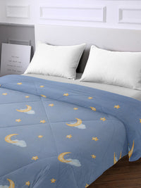 URBAN DREAM KIDS MOON AND STAR PRINT GREY AND YELLOW COMFORTER