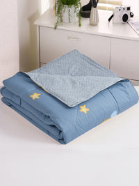 URBAN DREAM KIDS MOON AND STAR PRINT GREY AND YELLOW COMFORTER