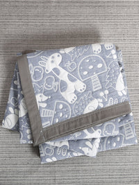 URBAN DREAM KIDS ABSTRACT ANIMALS WEAVE GREY AND WHITE DOHAR